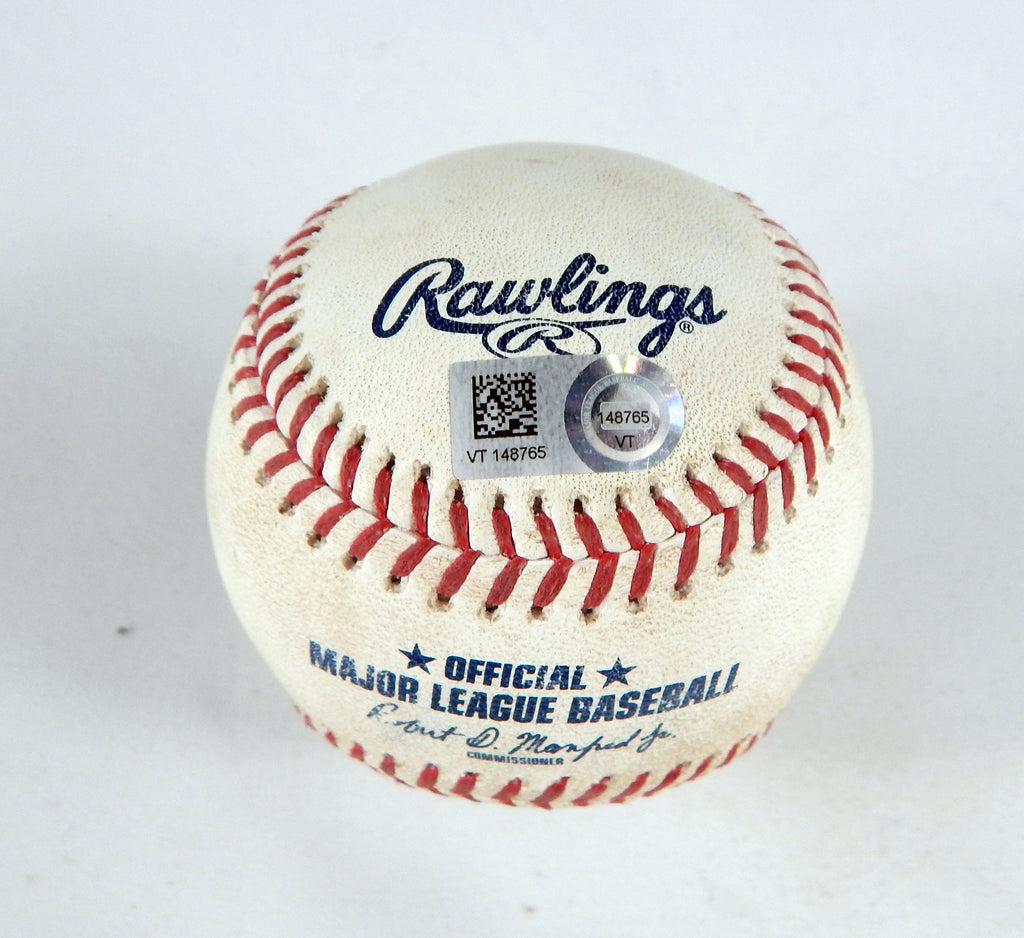 2023 Marlins Nationals Game Used Baseball Alcantara Lane Thomas RBI Double 54 Pic2