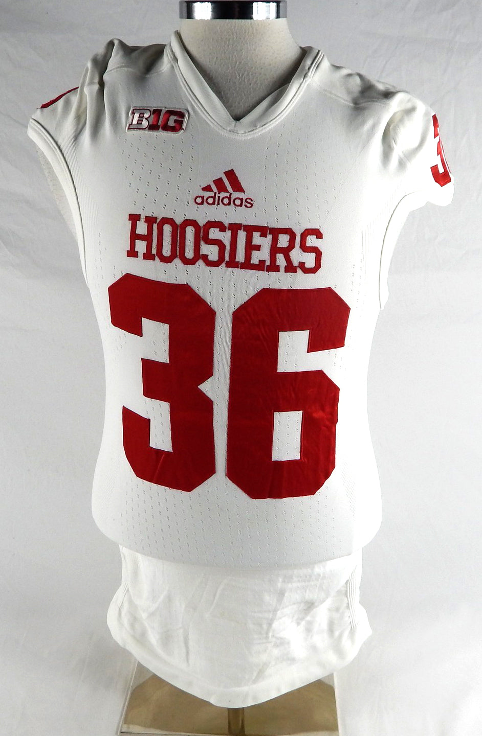 Indiana Hoosiers #36 Game Used White Jersey Football NP Rem M 171