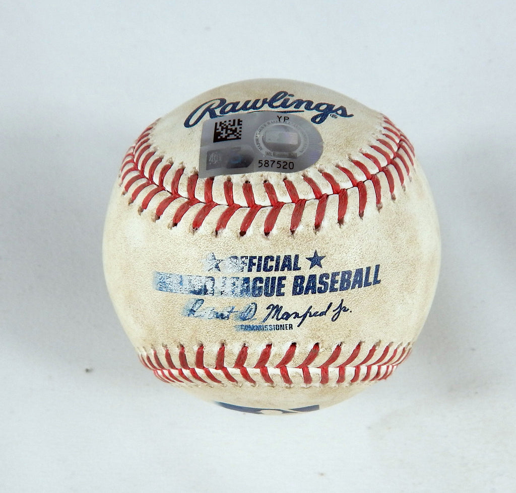2023 Reds Nationals Game Used Baseball Luke Weaver Luis Garcia Fly Out 357