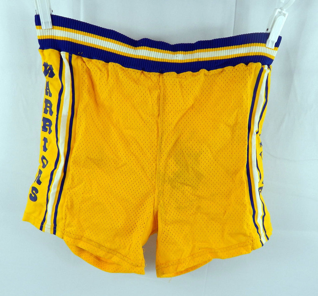 1980s Golden State Warriors #40 Game Used Yellow Shorts 36 804