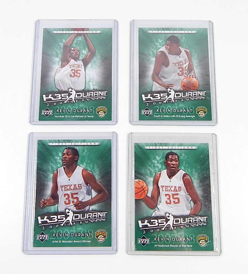 Lot of (4) 2007-08 Upper Deck First Edition Kevin Durant Exclusives #1 4 5 6