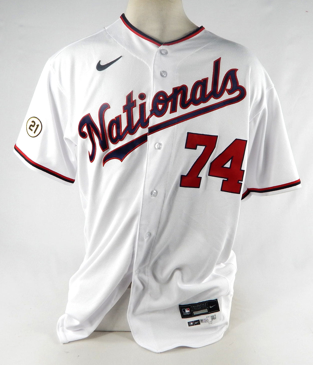 2021 Washington Nationals Sean Nolin #74 Game Issued White Jersey 21 Clemente P5 Pic2