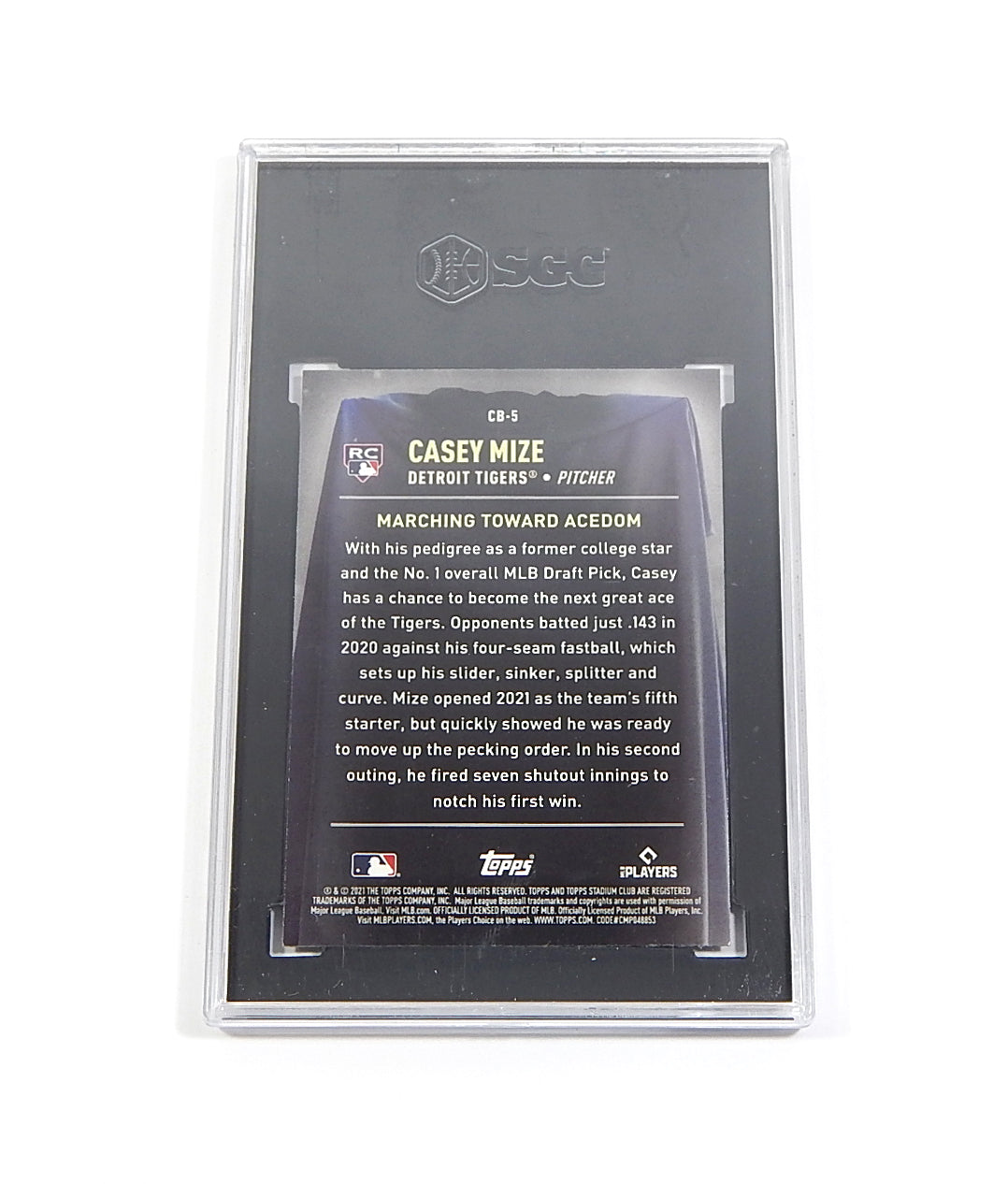 2021 Topps Stadium Club Chrome Crystal Ball Wave Refractor Casey Mize RC SGC 10 Pic2