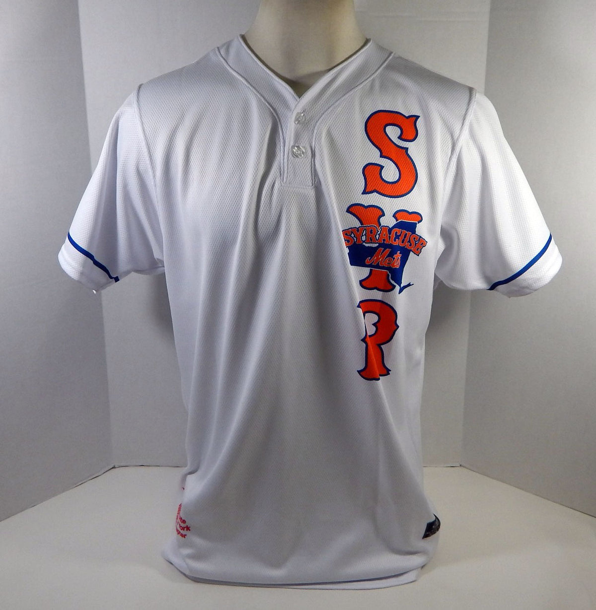 2021 Syracuse Mets Bradley Roney #20 Game Used Signed White Jersey ALS 128 Pic2