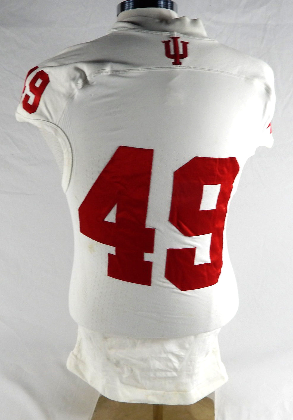Indiana Hoosiers #49 Game Used White Jersey Football Name Plate Removed M 174 Pic2