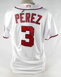 2021 Washington Nationals Hernan Perez #3 Game Issued White Jersey 46 438