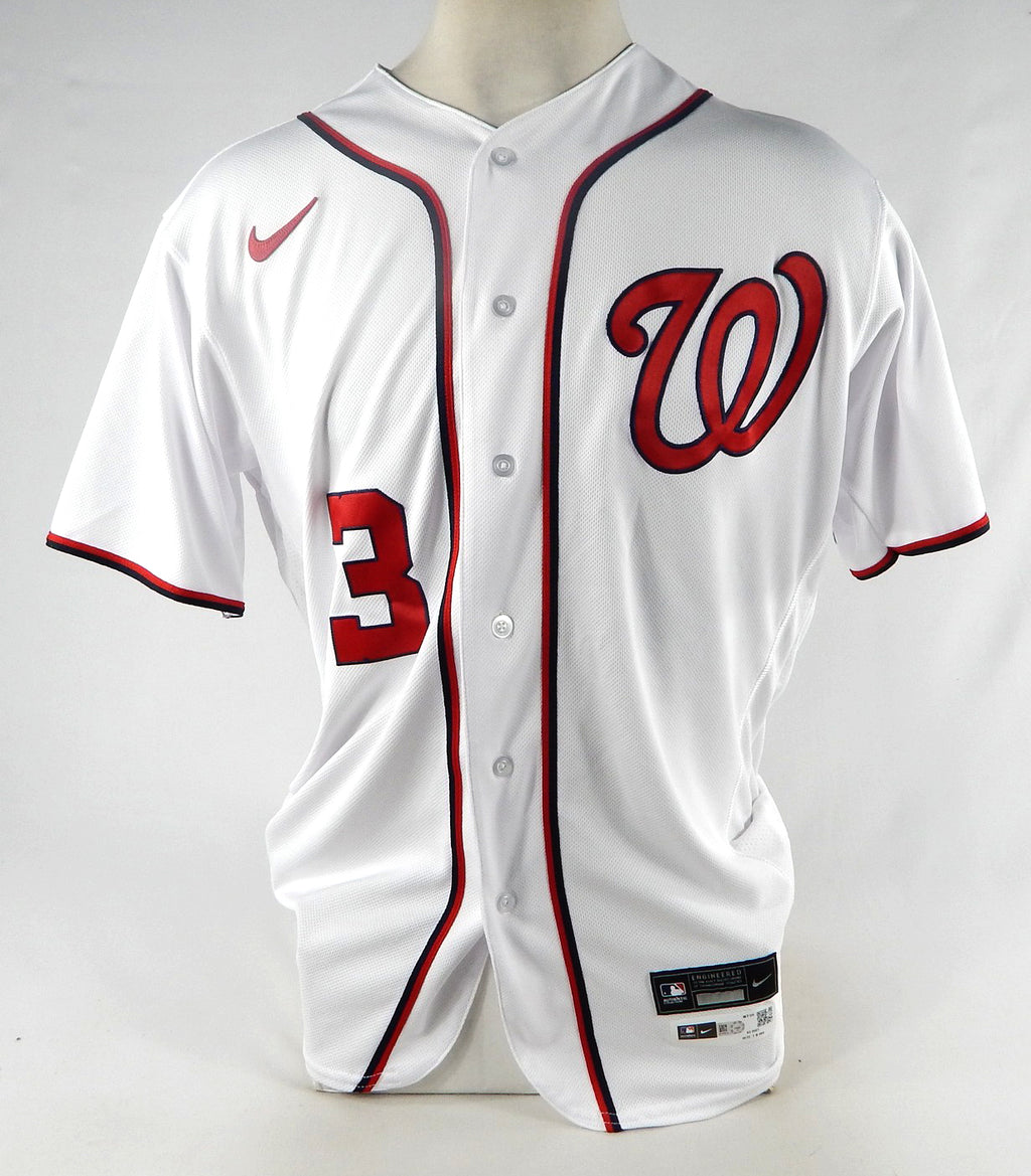 2021 Washington Nationals Hernan Perez #3 Game Issued White Jersey 46 438 Pic2