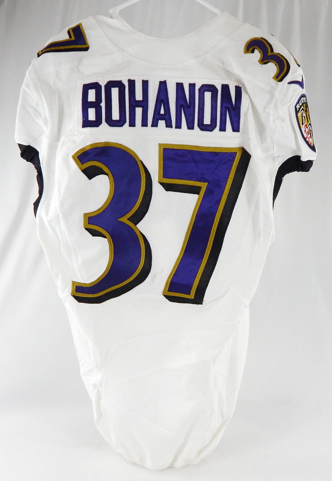 2015 Baltimore Ravens Tommy Bohanon #37 Game Used White Practice Jersey 40 758 Pic2