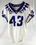 2019-22 Texas Christian Frogs #43 Game Used White Jersey Football NP Rem 44 667
