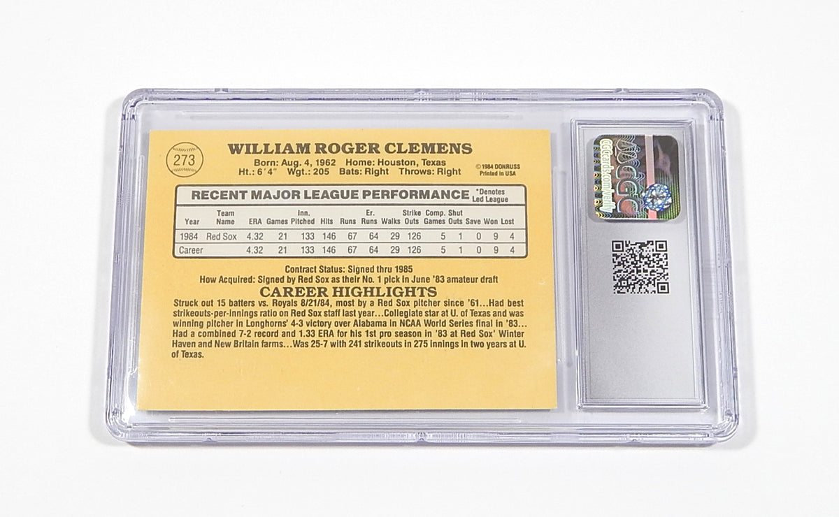 1985 Donruss Roger Clemens RC #273 Rookie CGC 6 Pic2