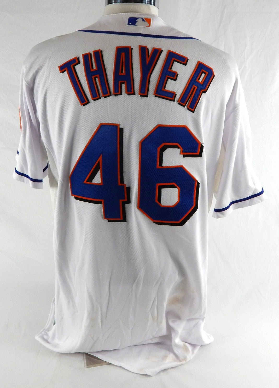 2011 New York Mets Dale Thayer #46 Game Issued Pos Used White Jersey 46 438 Pic2