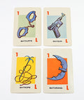 Lot of (4) 1966 Ideal Batman Weapons #1 Game Cards Batarang Batrope Batcuffs