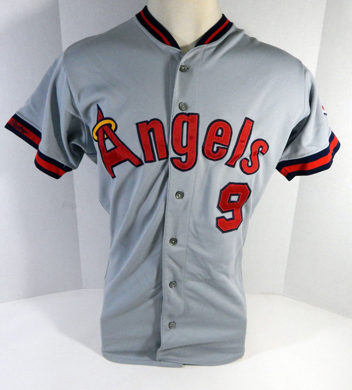 1989 California Angels Glenn Hoffman #9 Game Used Grey Jersey ASG Patch Rem 0 Pic2