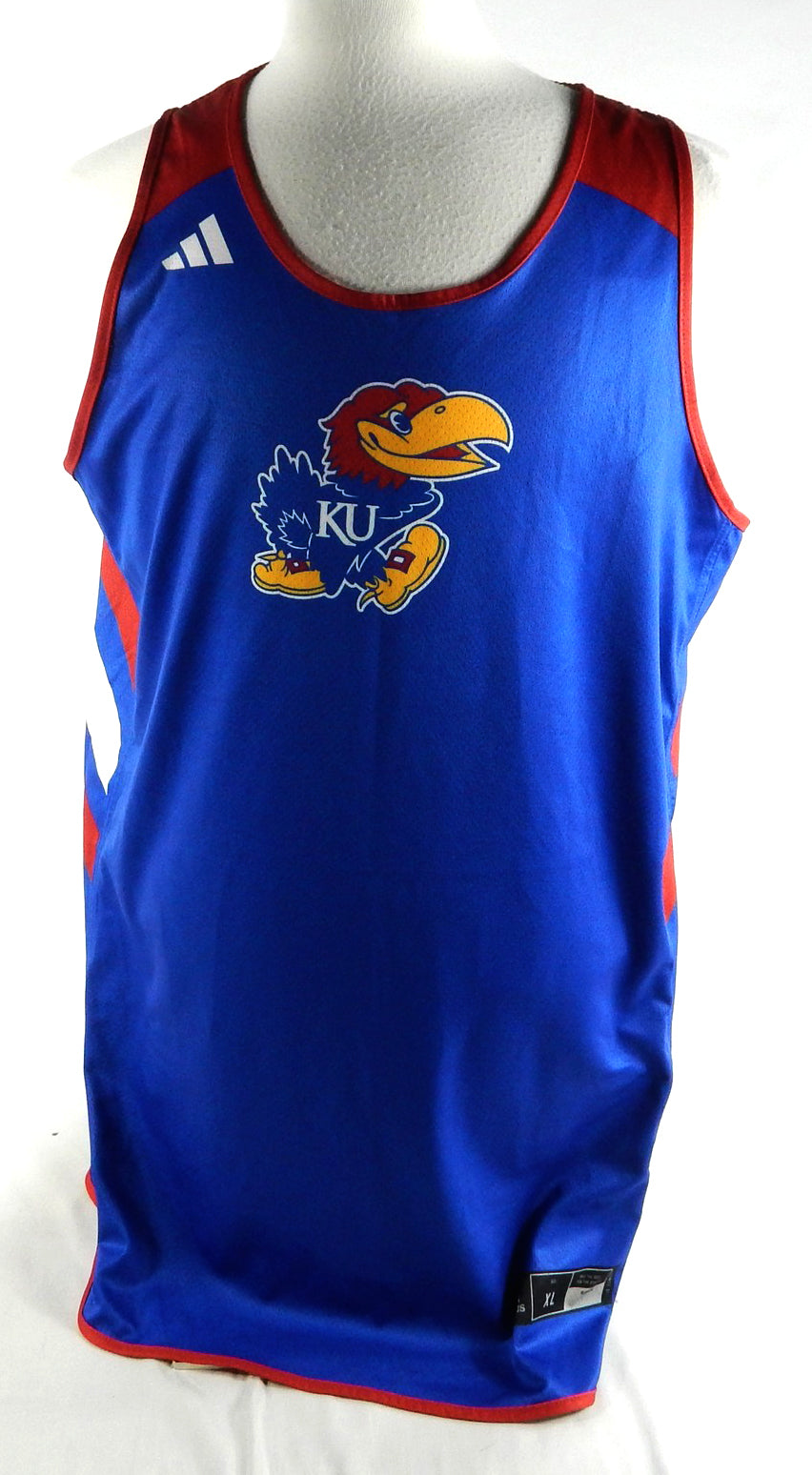 2023-24 Kansas Jayhawks Game Issued Blue Practice Jersey Basketball XL 026
