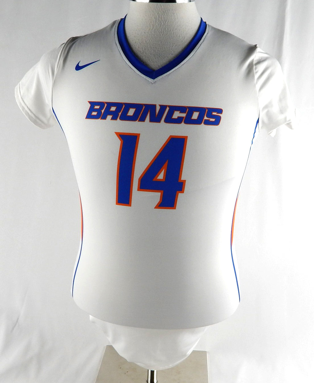 Boise State Broncos #14 Game Used White Jersey Womens Soccer M 762