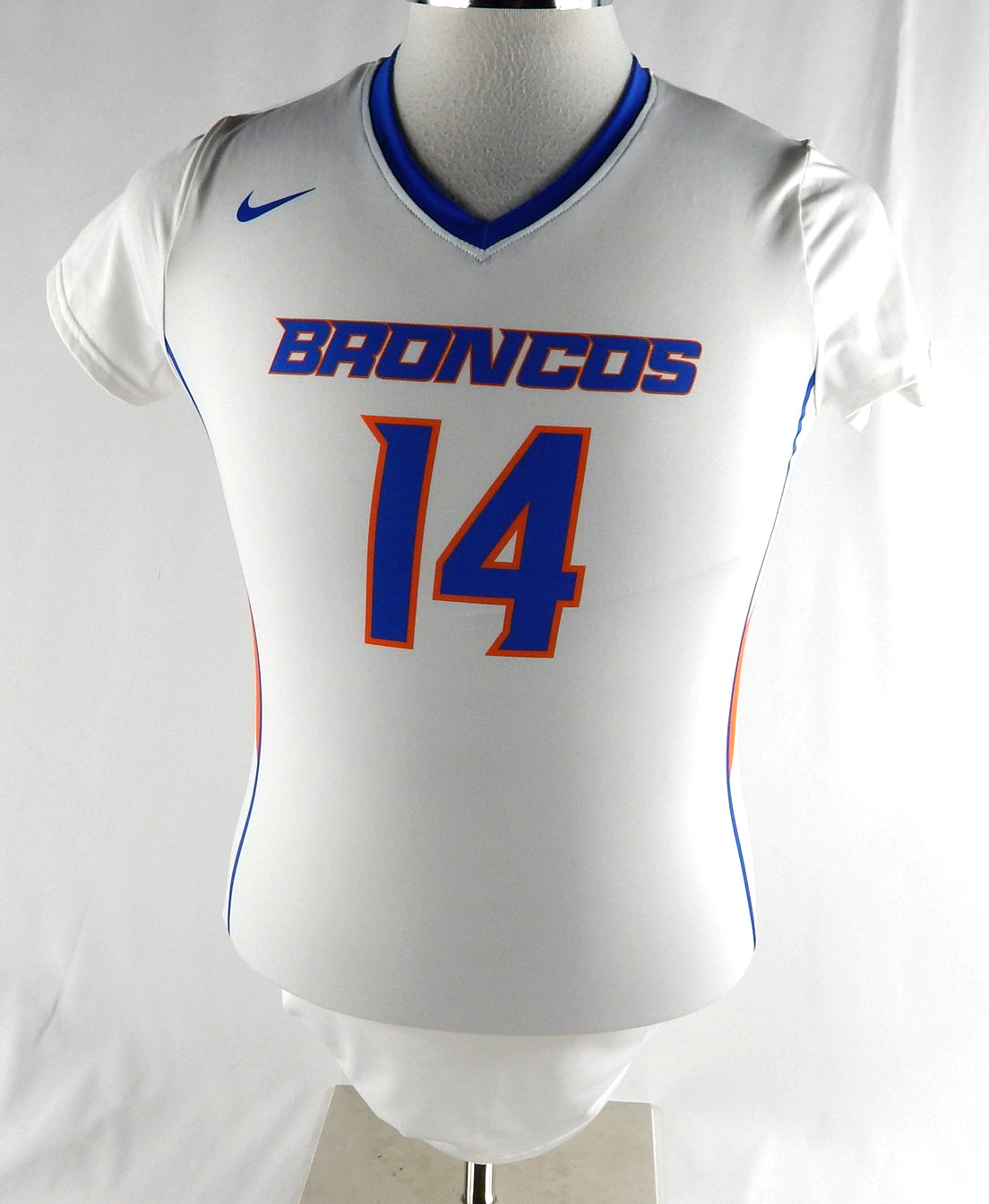 Boise State Broncos #14 Game Used White Jersey Womens Soccer M 762