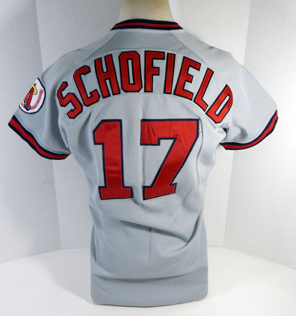 1991 California Angels Dick Schofield #17 Game Used Grey Jersey 44 DP14422