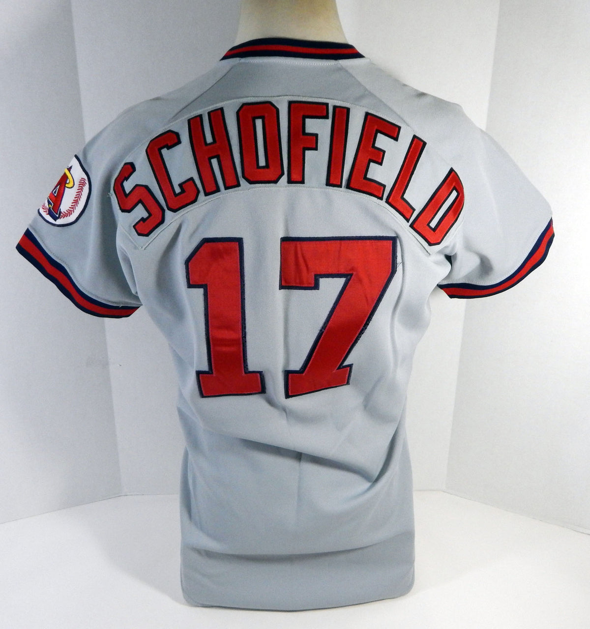 1991 California Angels Dick Schofield #17 Game Used Grey Jersey 44 DP14422