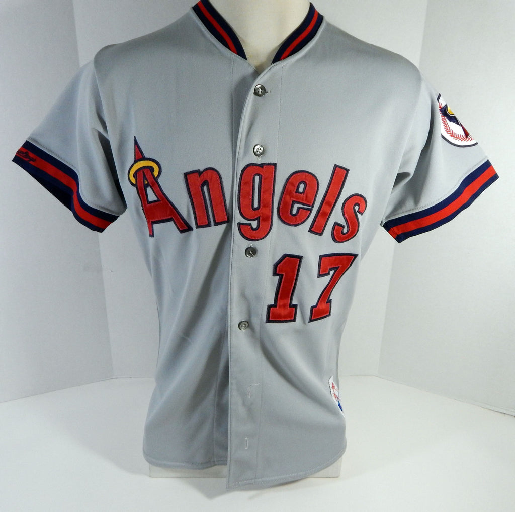 1991 California Angels Dick Schofield #17 Game Used Grey Jersey 44 DP14422 Pic2