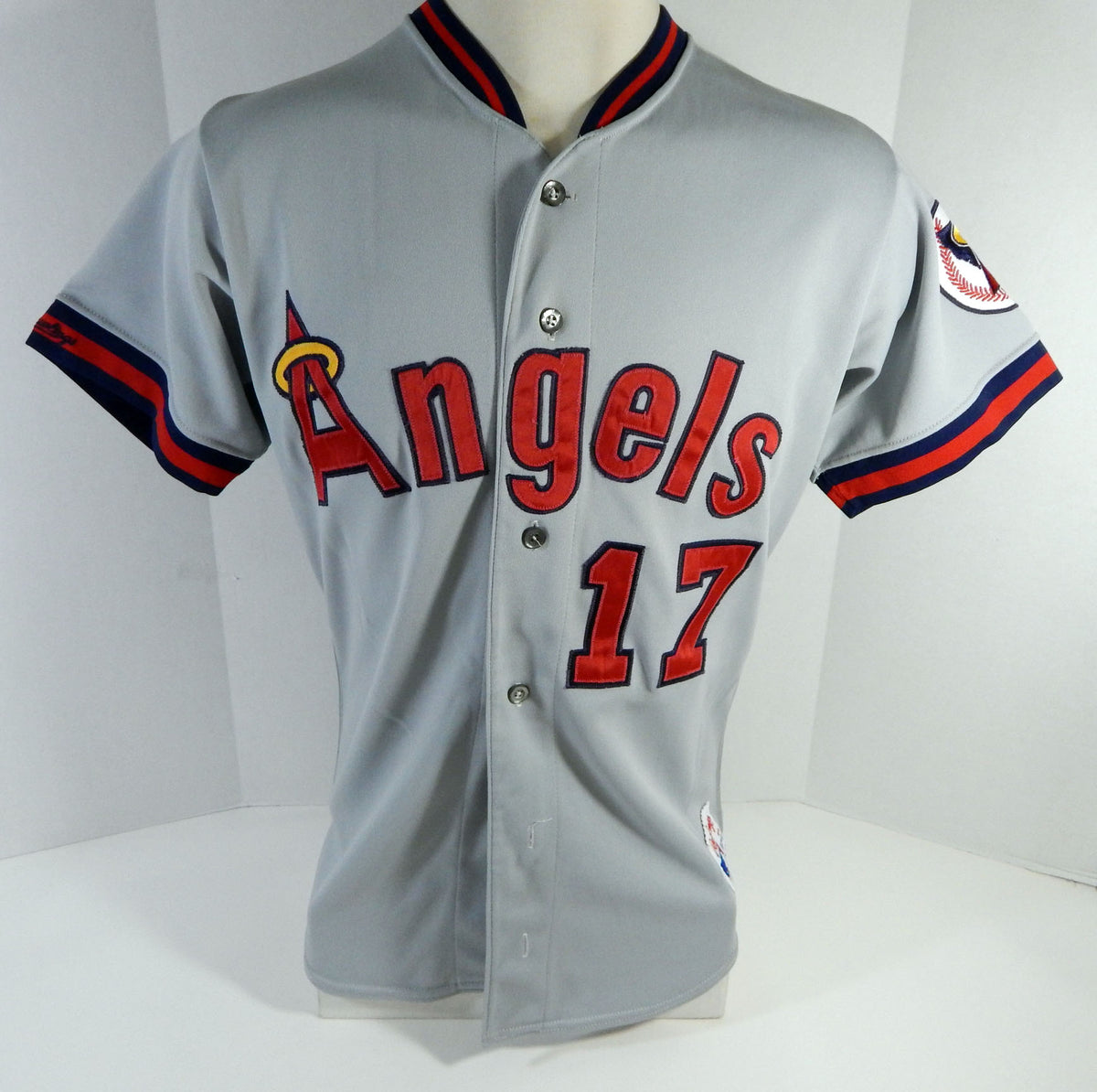 1991 California Angels Dick Schofield #17 Game Used Grey Jersey 44 DP14422 Pic2