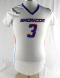 Boise State Broncos #3 Game Used White Jersey Womens Soccer L 763