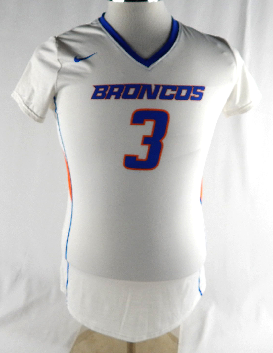 Boise State Broncos #3 Game Used White Jersey Womens Soccer L 763