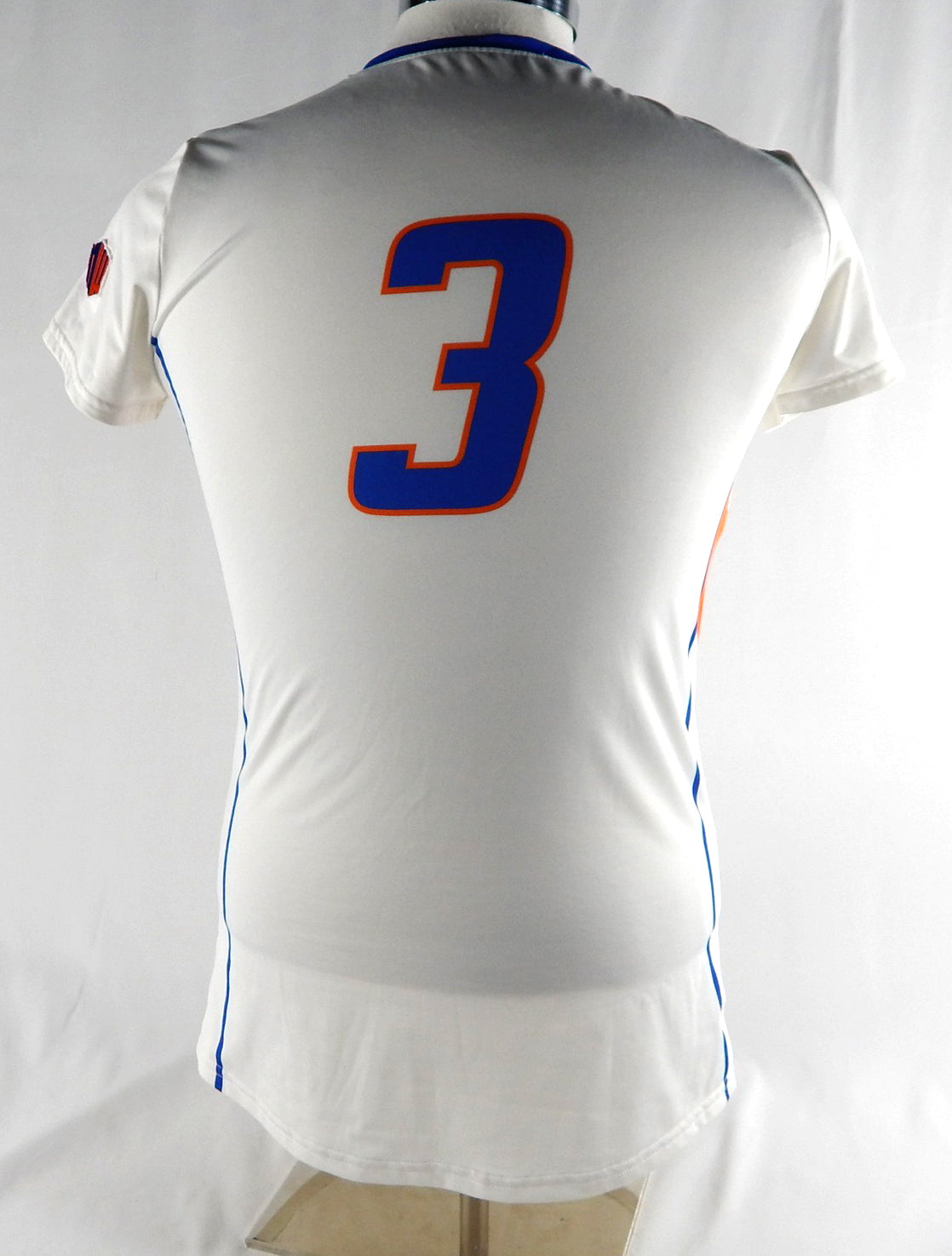 Boise State Broncos #3 Game Used White Jersey Womens Soccer L 763 Pic2