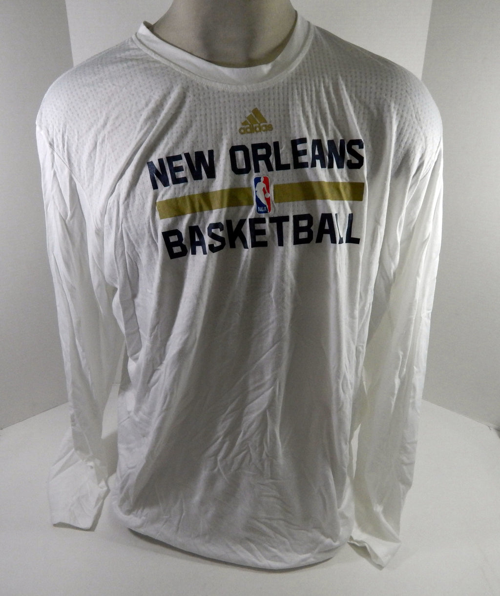 2015-16 New Orleans Pelicans Team Issued White Longsleeve Training Shirt 3XL 804