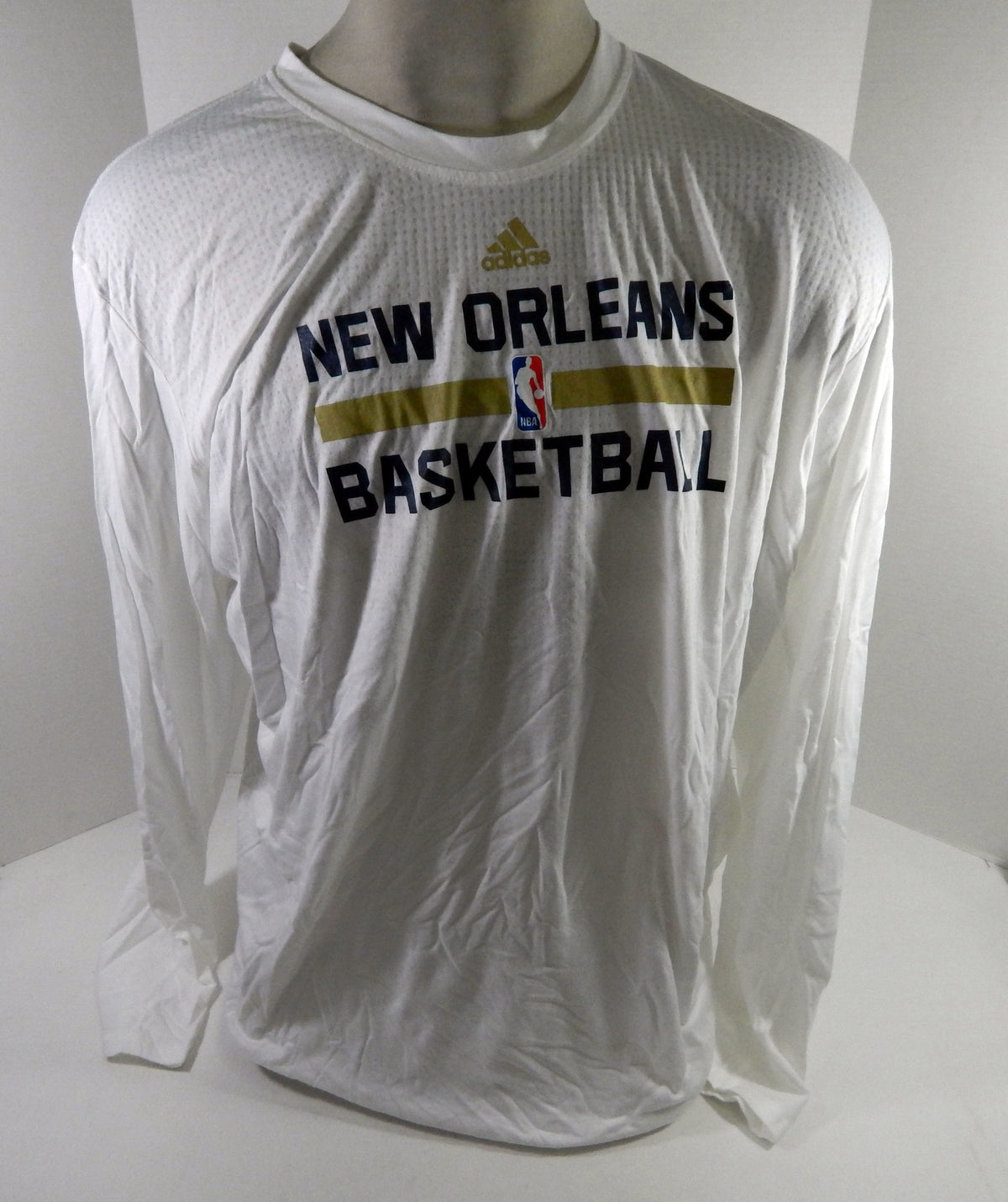 2015-16 New Orleans Pelicans Team Issued White Longsleeve Training Shirt 3XL 804