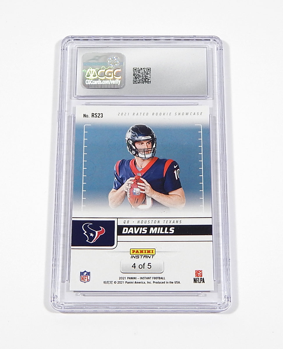 2021 Panini Instant Rated Rookie Showcase Versicolor Davis Mills RC /5 CGC 10 Pic2