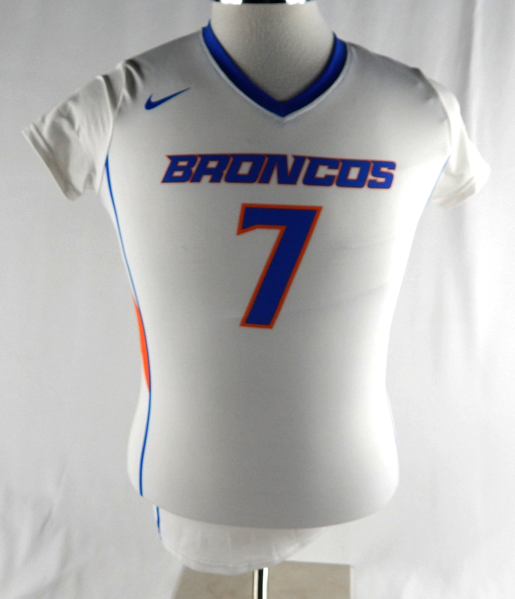 Boise State Broncos #7 Game Used White Jersey Womens Soccer S 766