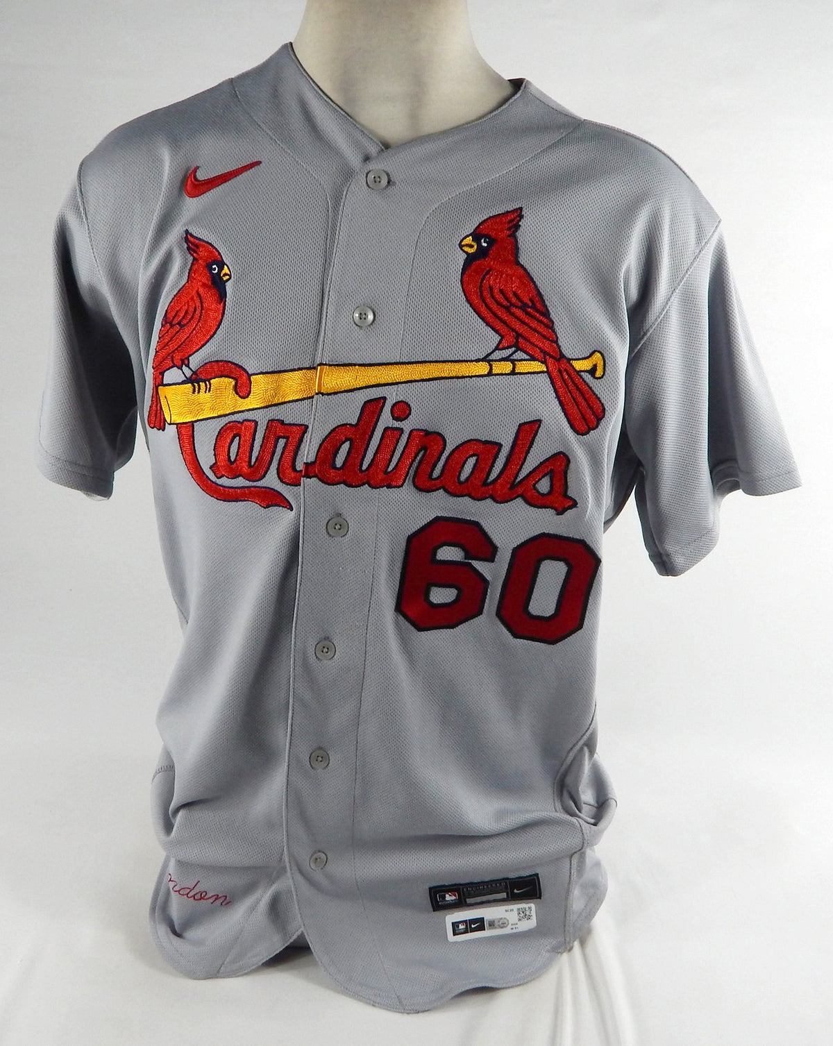 2022 St. Louis Cardinals Angel Rondon #60 Game Issued Pos Used Grey Jersey 46 1 Pic2