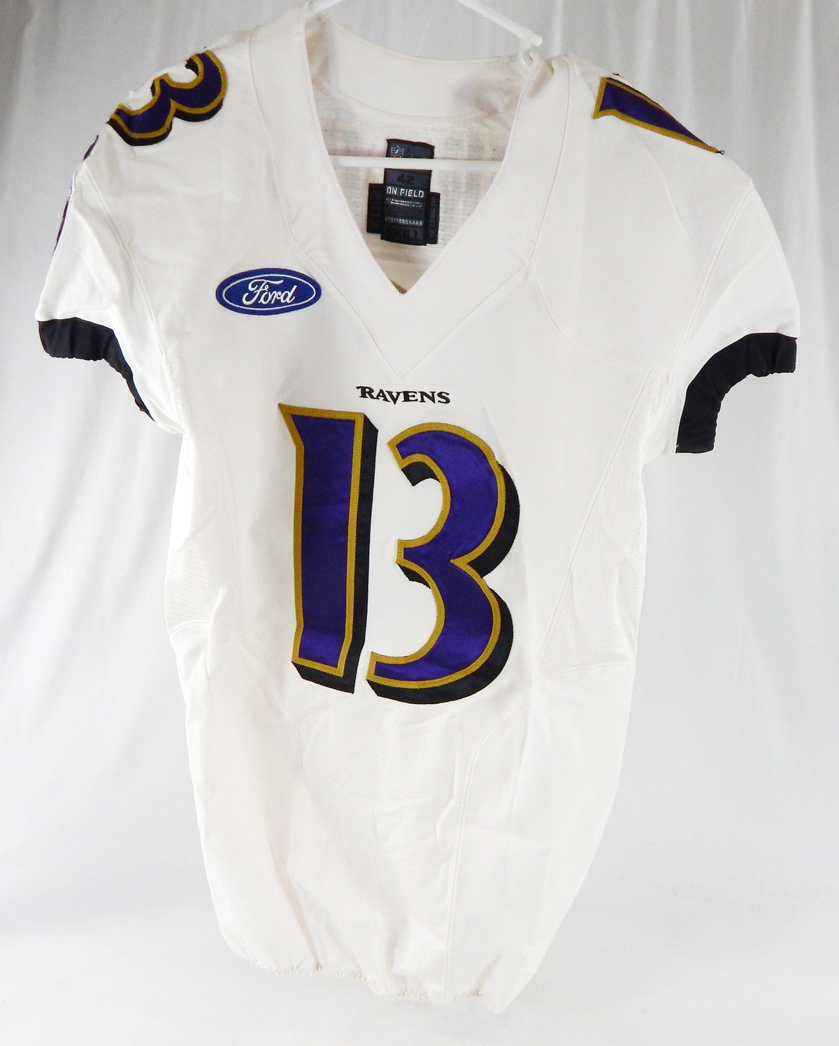 2013 Baltimore Ravens Mike Willie #13 Game Used White Practice Jersey Ford P 5