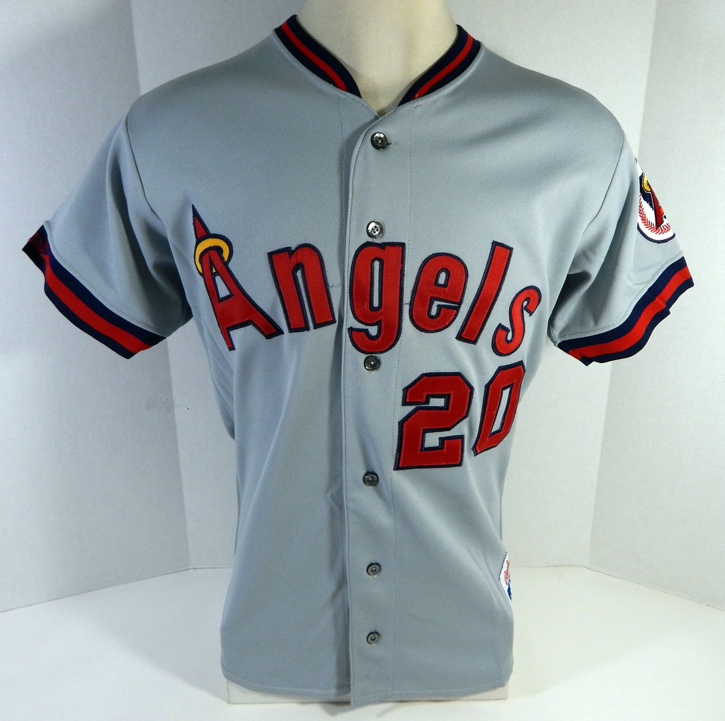 1990 California Angels Rick Schu #20 Game Issued Grey Jersey DP14427 Pic2