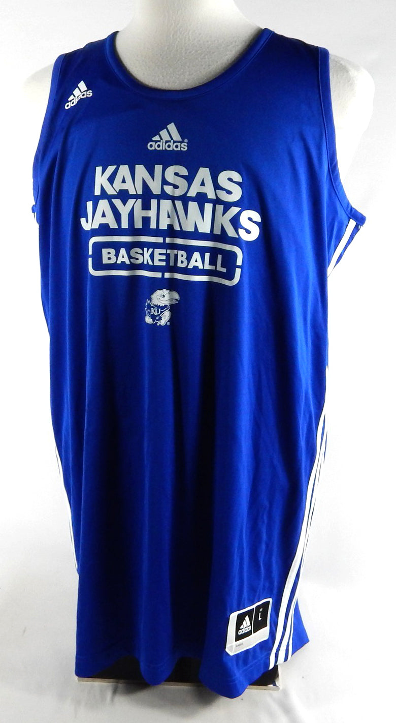 2016-17 Kansas Jayhawks Game Issued Blue and Grey Practice Jersey L 032