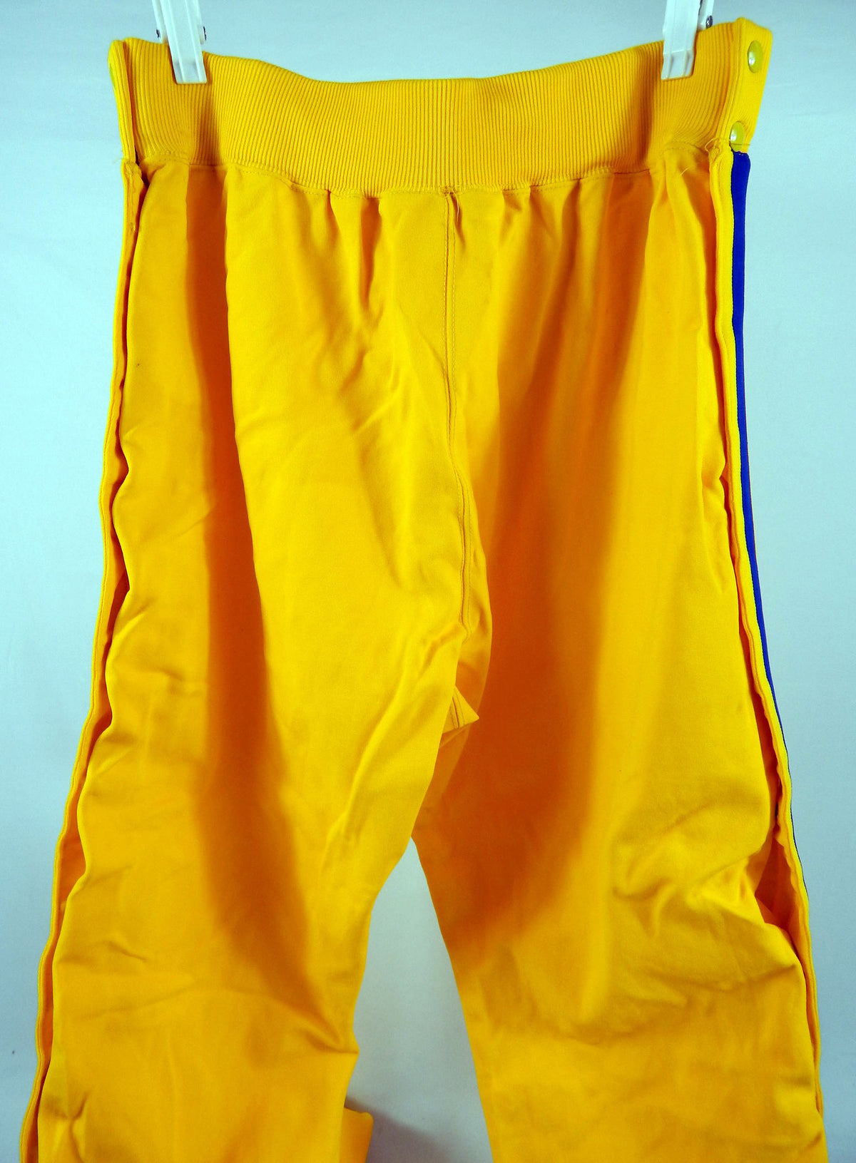 1980s Golden State Warriors Game Issued Yellow Warm Up Pants 36 439 Pic2
