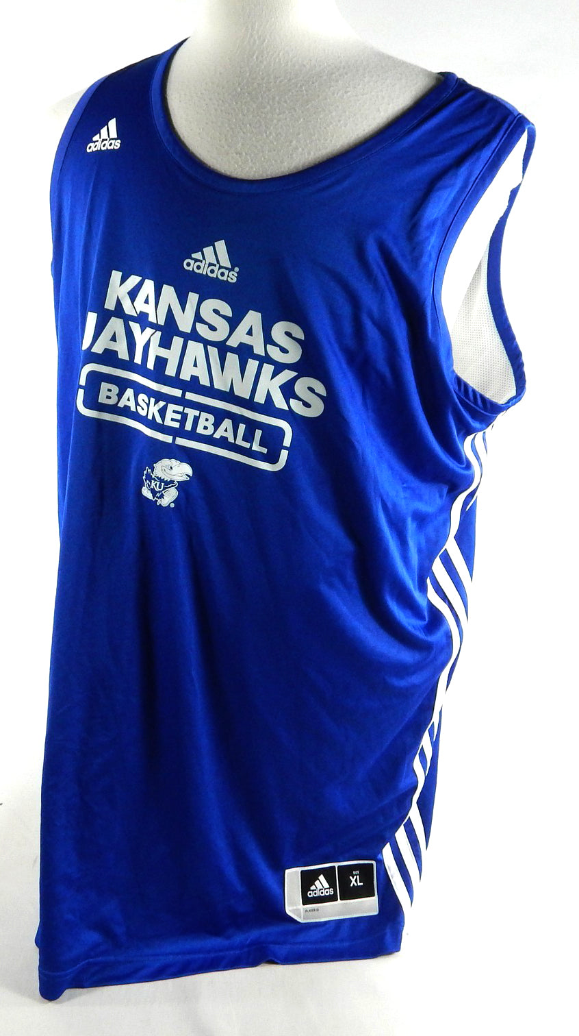 2016-17 Kansas Jayhawks #75 Game Issued Blue Reversible Practice Jersey XL 033
