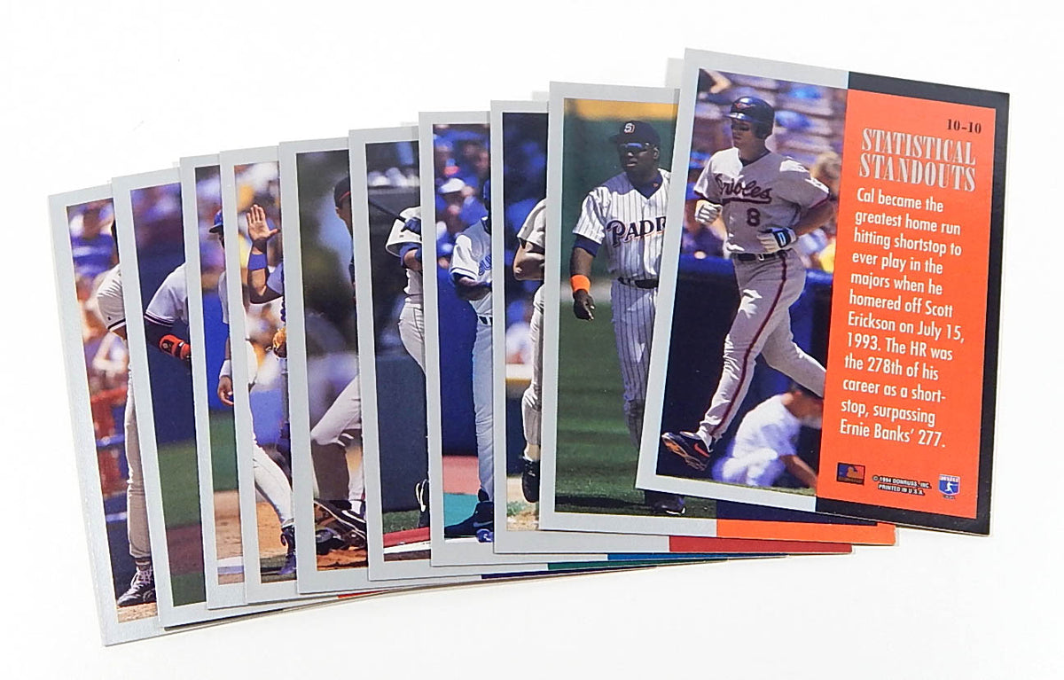 1994 Leaf Statistical Standouts Baseball Insert Set (10) Ken Griffey Jr. Ripken Pic2