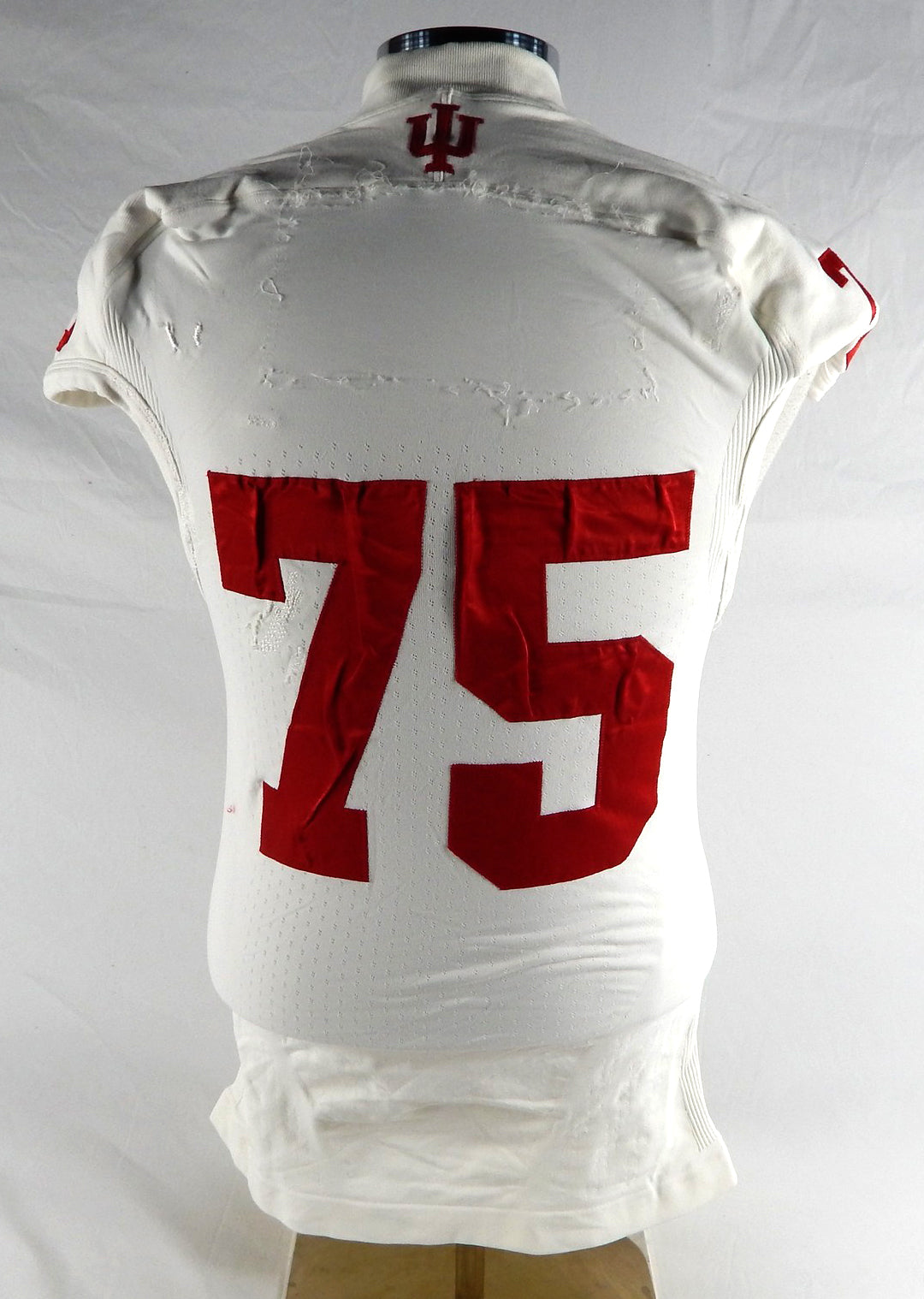 Indiana Hoosiers #75 Game Used White Jersey Football NP Rem  182 Pic2