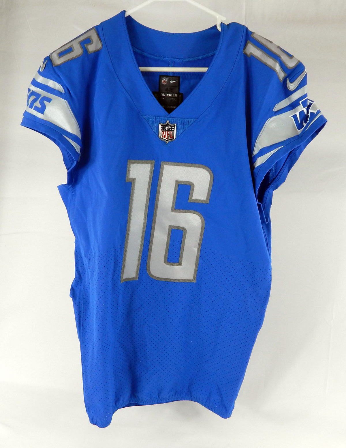 2022 Detroit Lions Jared Goff #16 Game Issued Blue Jersey 42+4 891