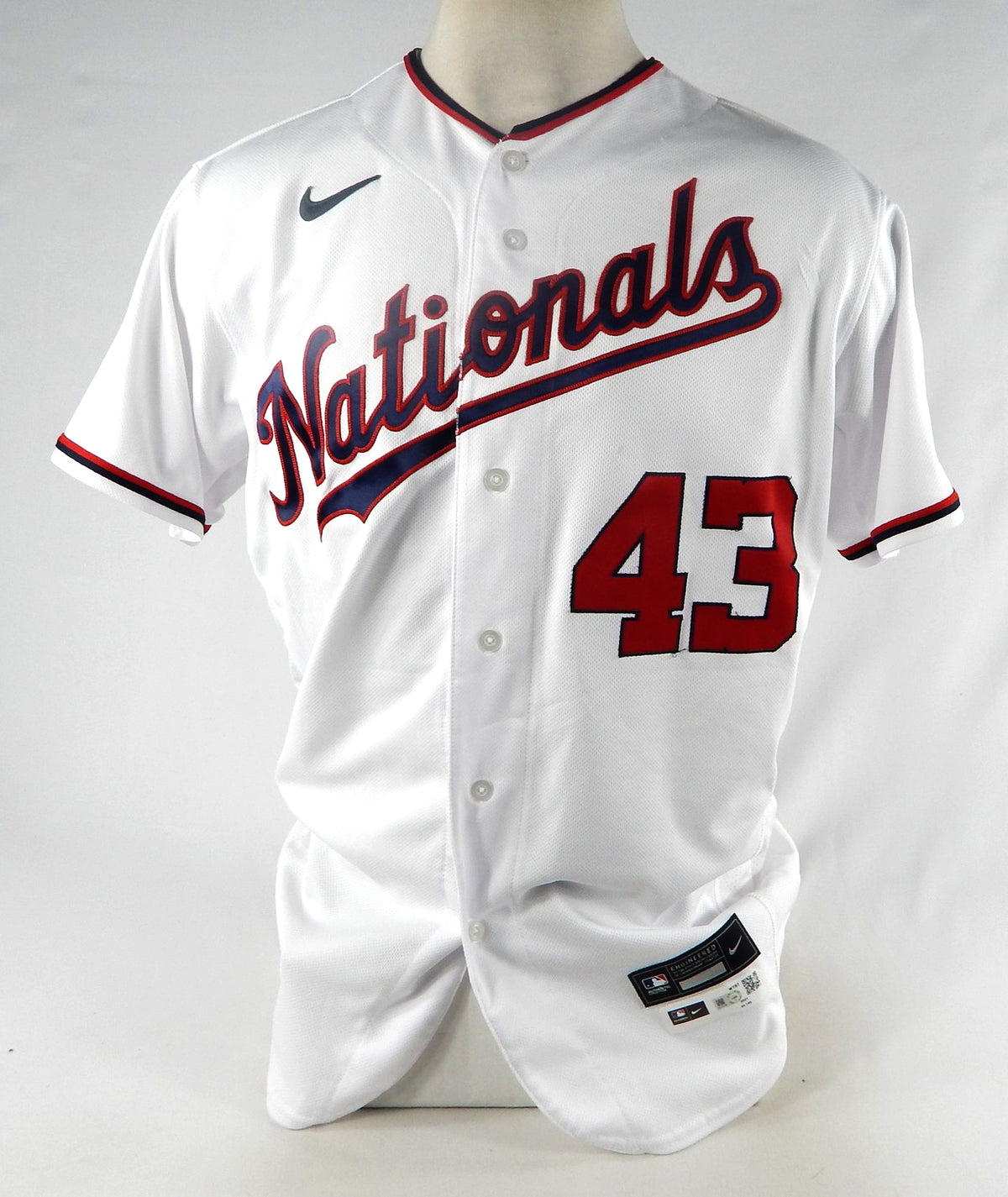 2021 Washington Nationals Chris Herrmann #43 Game Issued White Jersey 44 451 Pic2