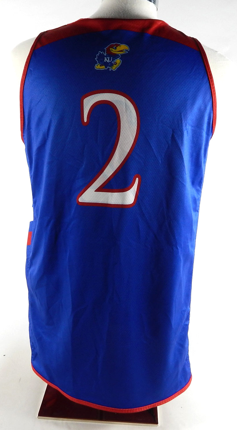2023-24 Kansas Jayhawks #2 Game Used Blue Practice Jersey Basketball M 036 Pic2