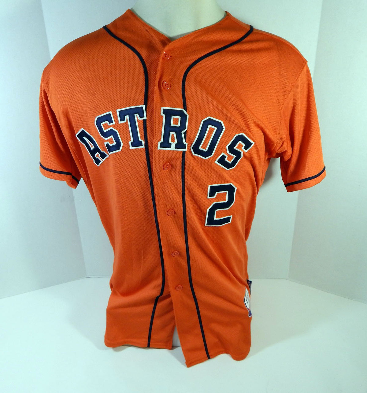 2013-2019 Houston Astros #2 Game Used Orange Jersey Name Plate Removed 44 596 Pic2