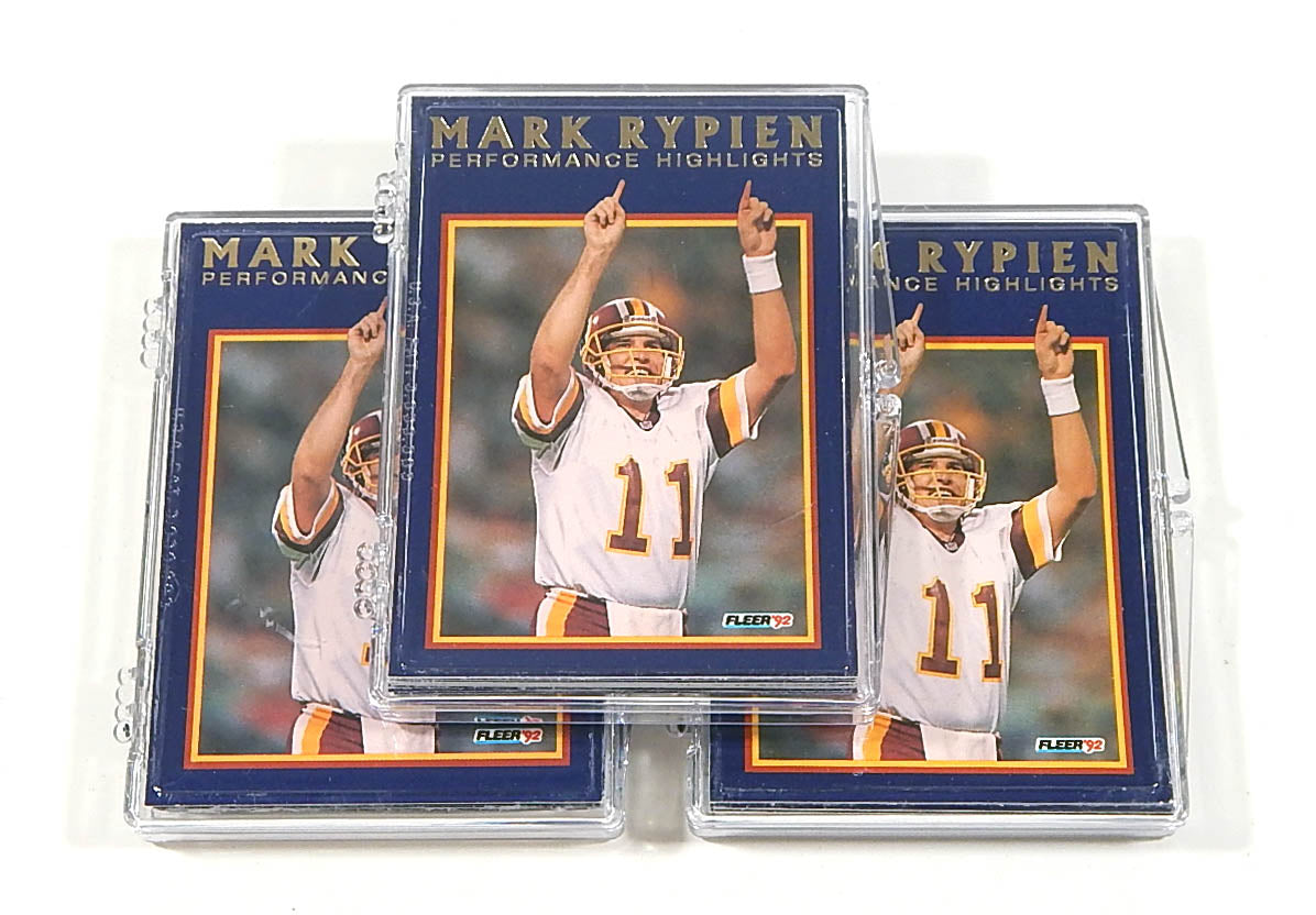 Lot of (3) 1992 Fleer Mark Rypien Highlights Football Insert Sets (12) Nm/Mt