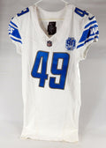 2023 Detroit Lions Starling Thomas #49 Game Issued White Jersey 90th Patch 40 5