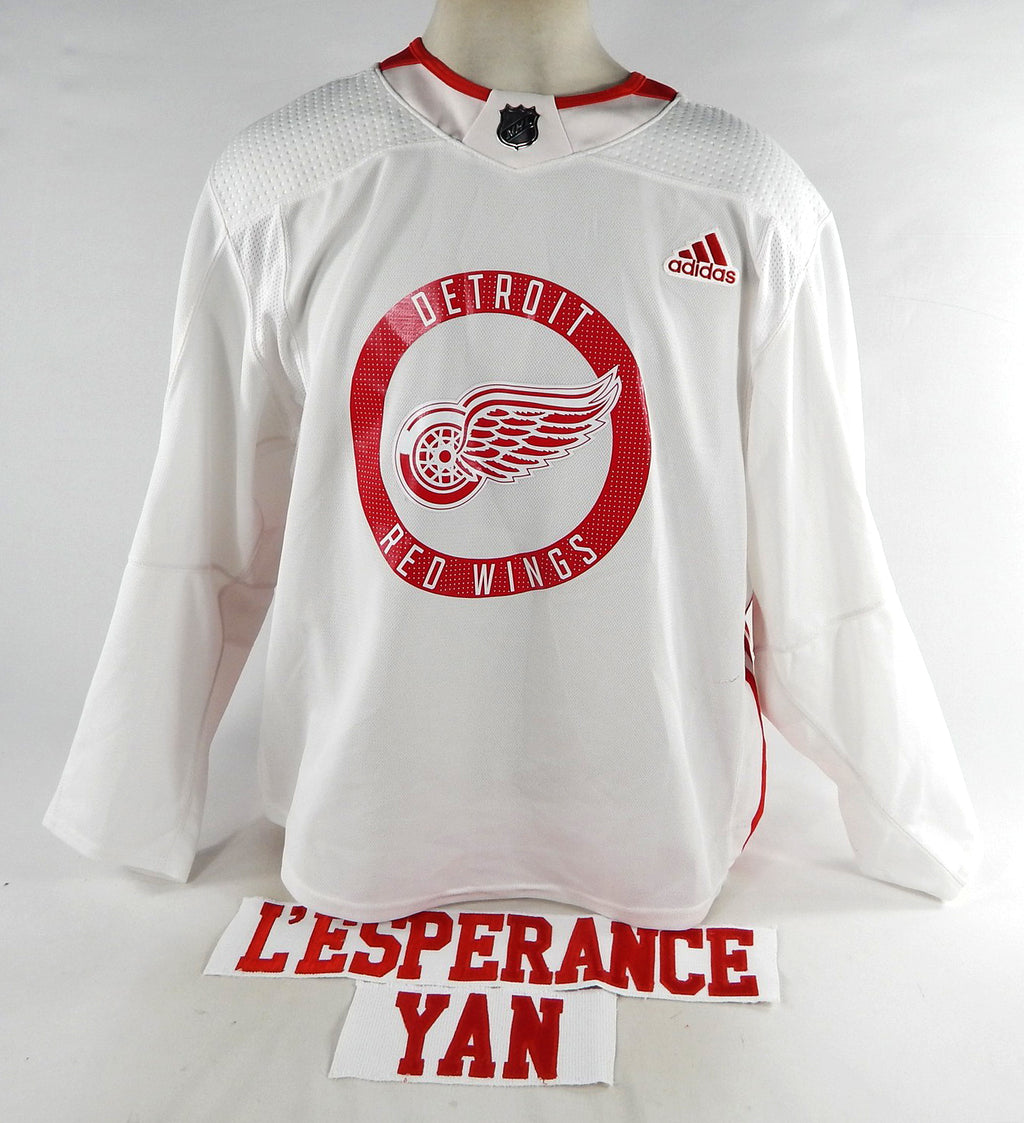 Detroit Red Wings Chase Leferbvre #67 Game Used White Jersey Yan Lesperance