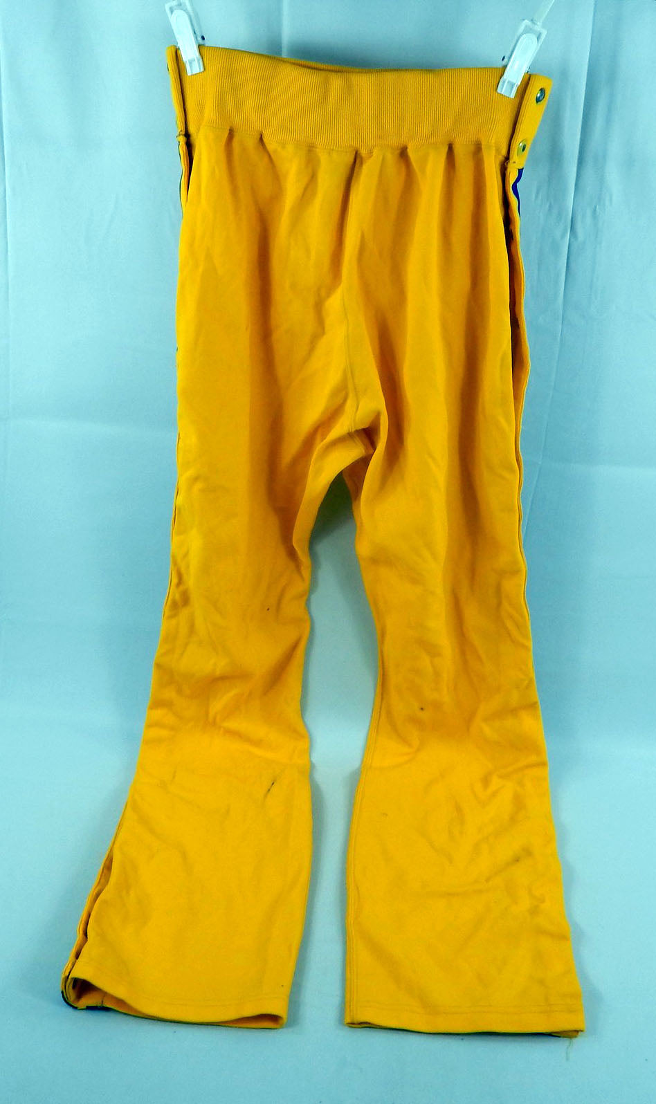 1980s Golden State Warriors #32 Game Used Yellow Warm Up Pants 32 834 Pic2