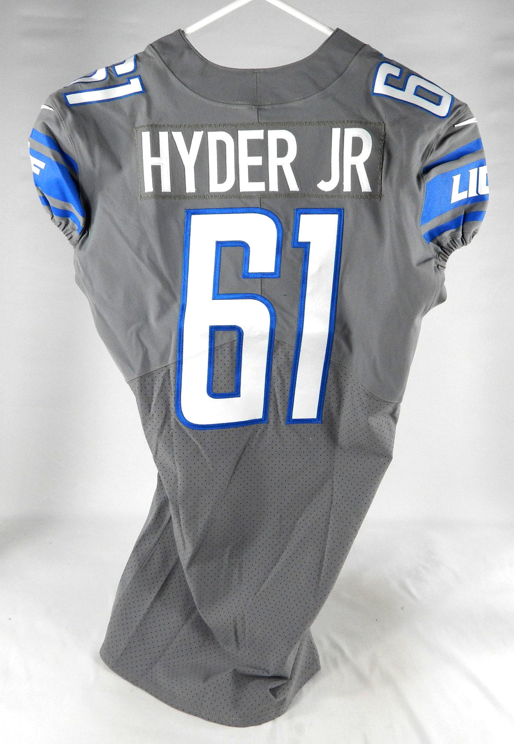 2017 Detroit Lions Kerry Hyder #61 Game Issued Grey Jersey Color Rush 44 DP75728 Pic2