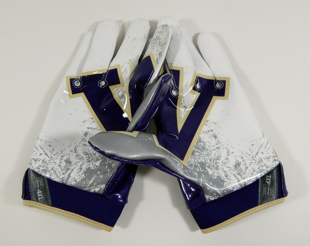 New University of Washington Huskies Nike Vapor Jet 4 Elite Football Glove 4XL
