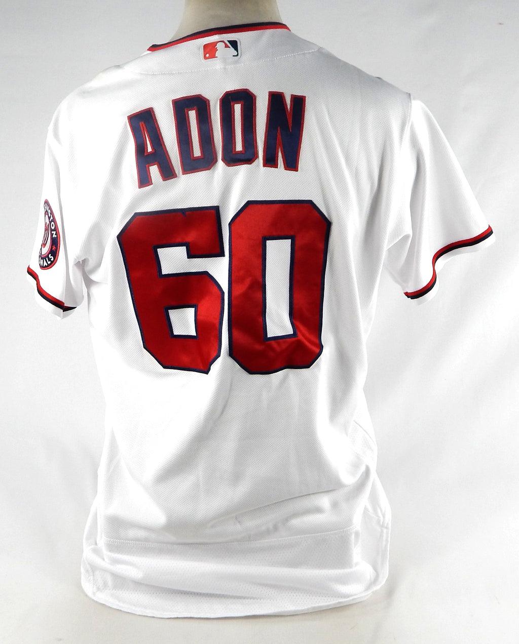 2021 Washington Nationals Joan Adon #60 Game Issued Pos Used White Jersey 46 459